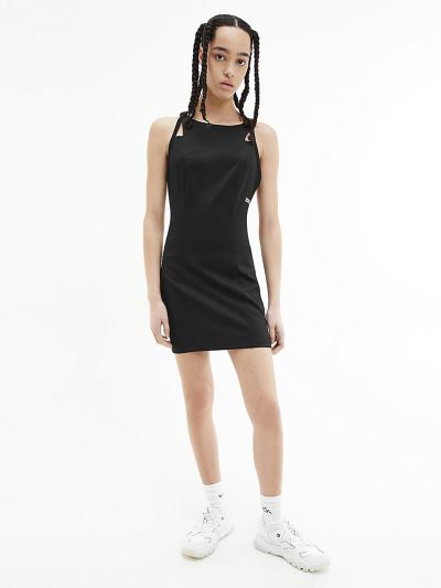Calvin Klein Ruhák HU910450 | Calvin Klein Reconsidered Stretch Milano Jersey Bodycon Női Ruha Feket